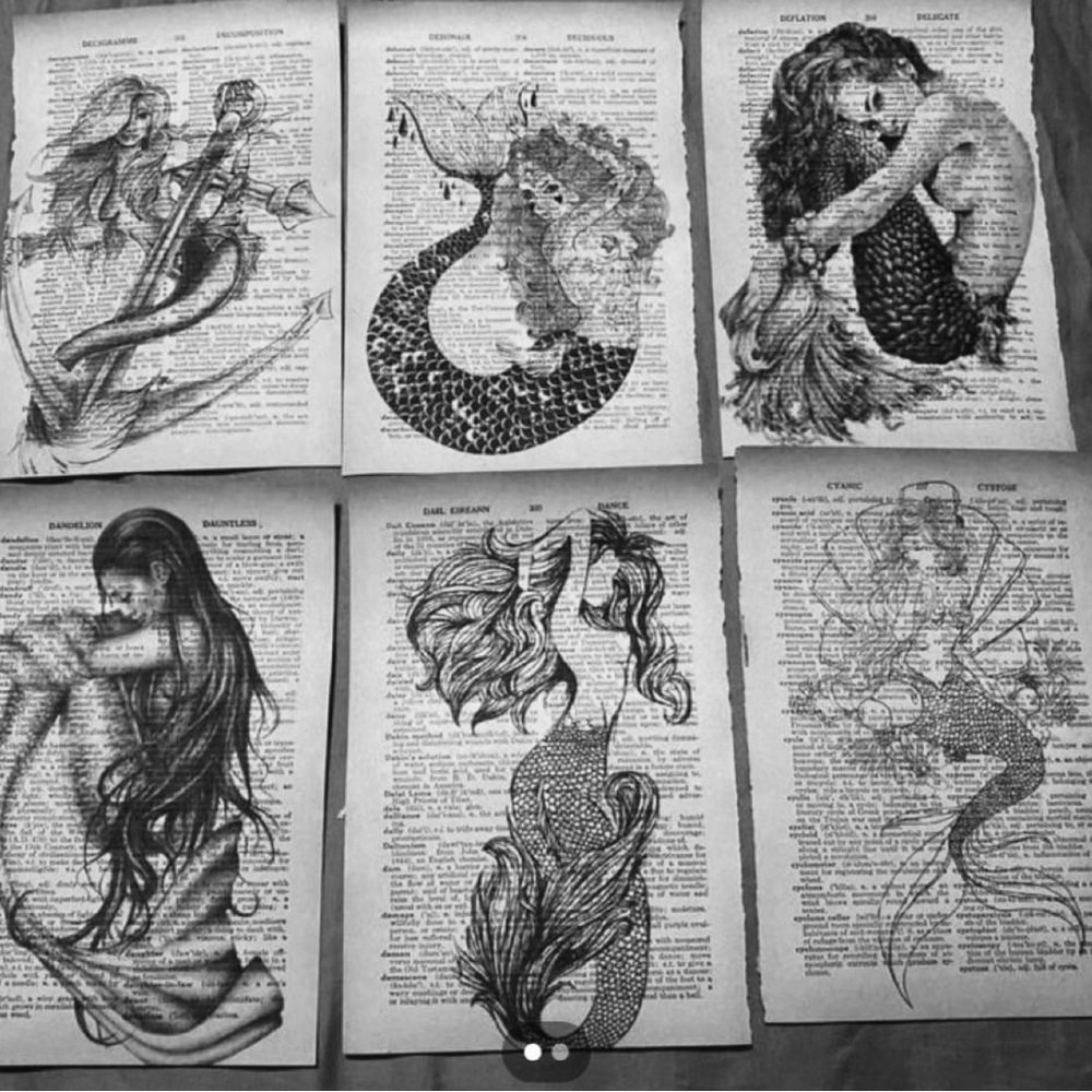 Mermaid Themed dictionary prints